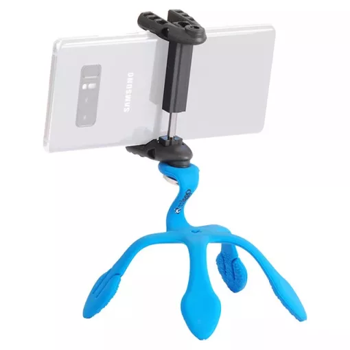 Miggö Splat 3in1 hajlítható lábú miniállvány, telefon és akciókamera adapterrel, kék (M-MW-SP-3IN1-BL-50)